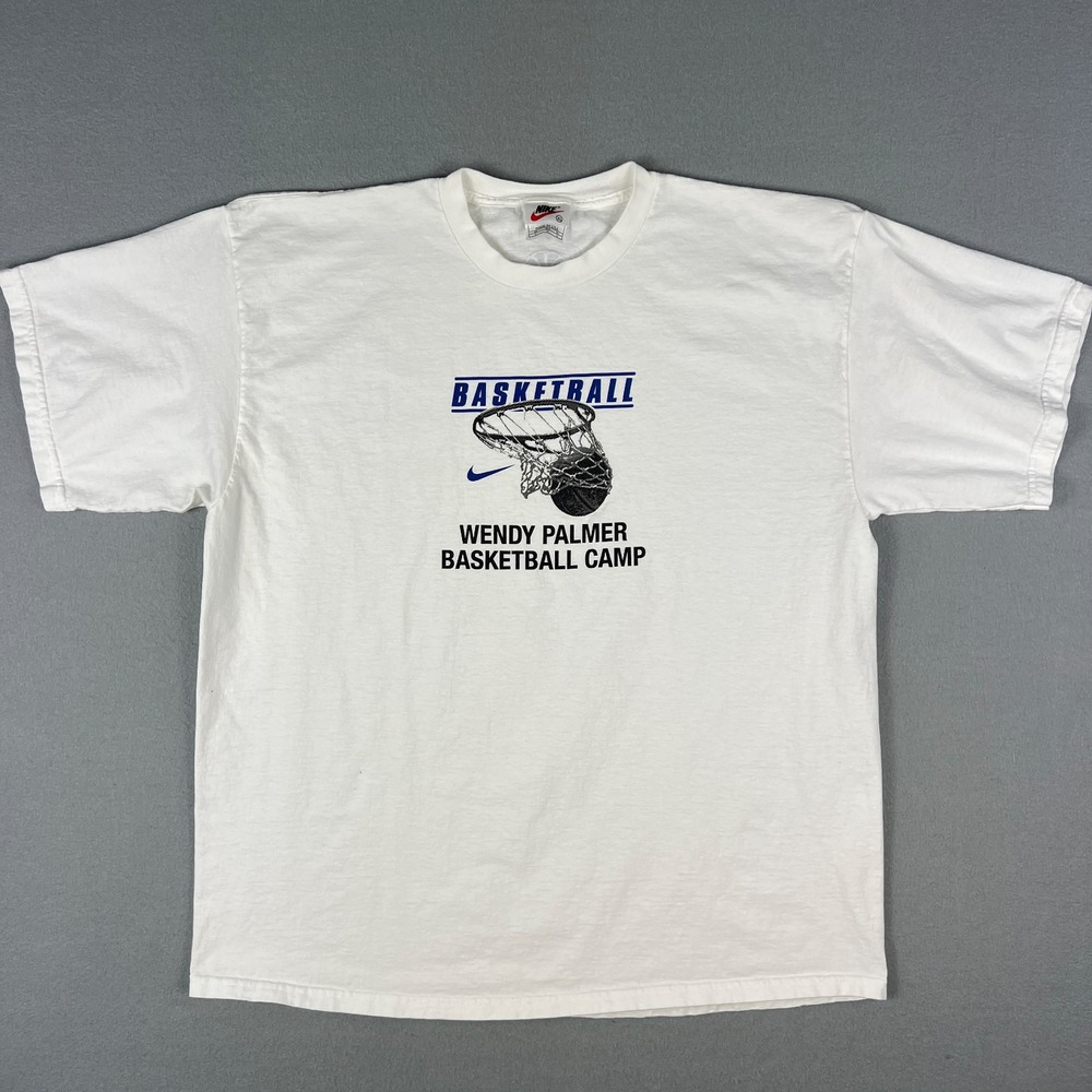 VTG Nike Wendy‎ Palmer Basketball Camp T Shirt Mens XL 1990s White Tag USA